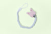 White Pacifier Holder with Butterfly Clip