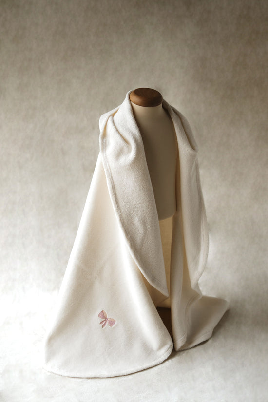 accappatoio con fiocco rosa bambini e bebè