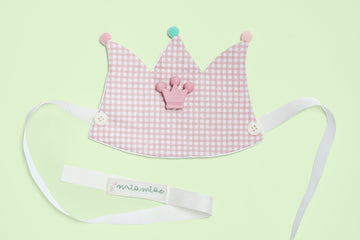 Coroncina a Scacchi Rosa