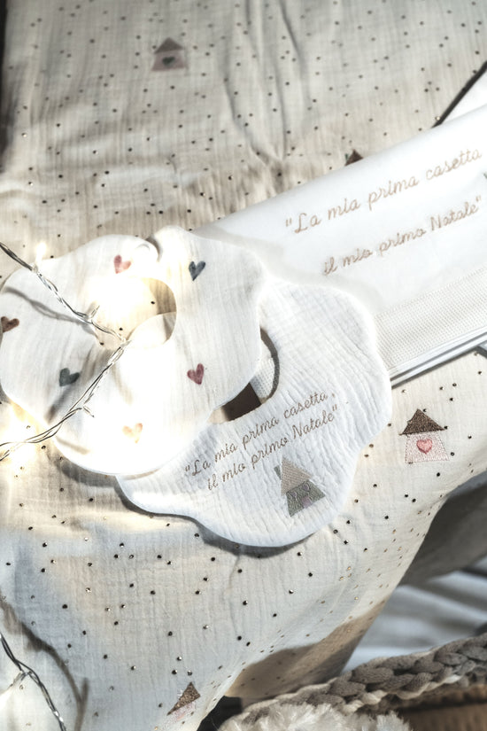 set bavaglini artigianali cuori natale